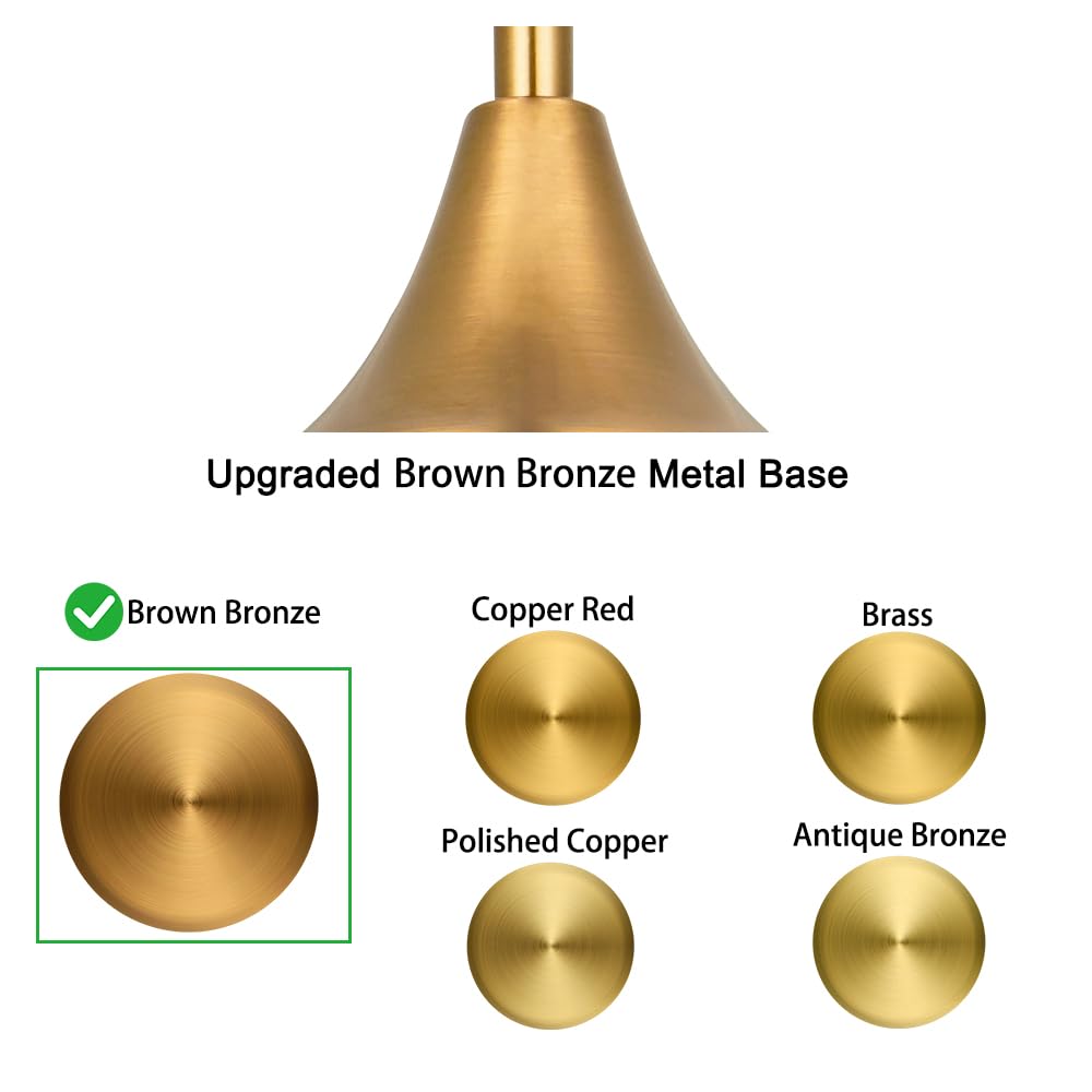 Gold Pendant Lights Kitchen Island Amber Glass Pendant Light for Island (Gold+Amber Glass / 9.25in)