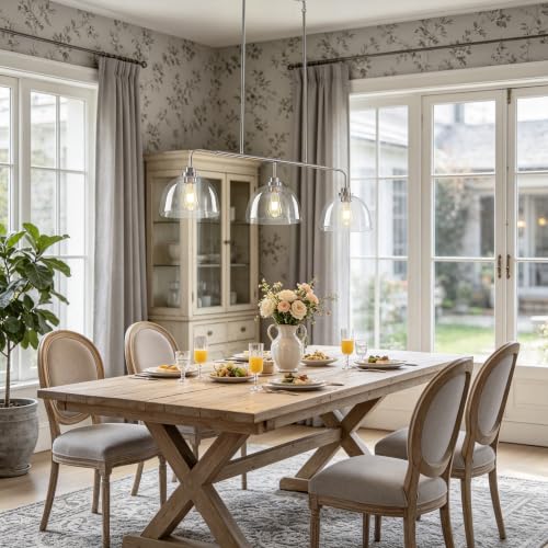 Island Light for Kitchen 39.37" Dining Room Light Over Table Brushed Nickel (Brushed Nickel / 3 Light)