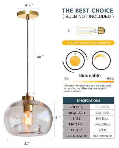 Pendant Light (Textured Clear 1 Pack)