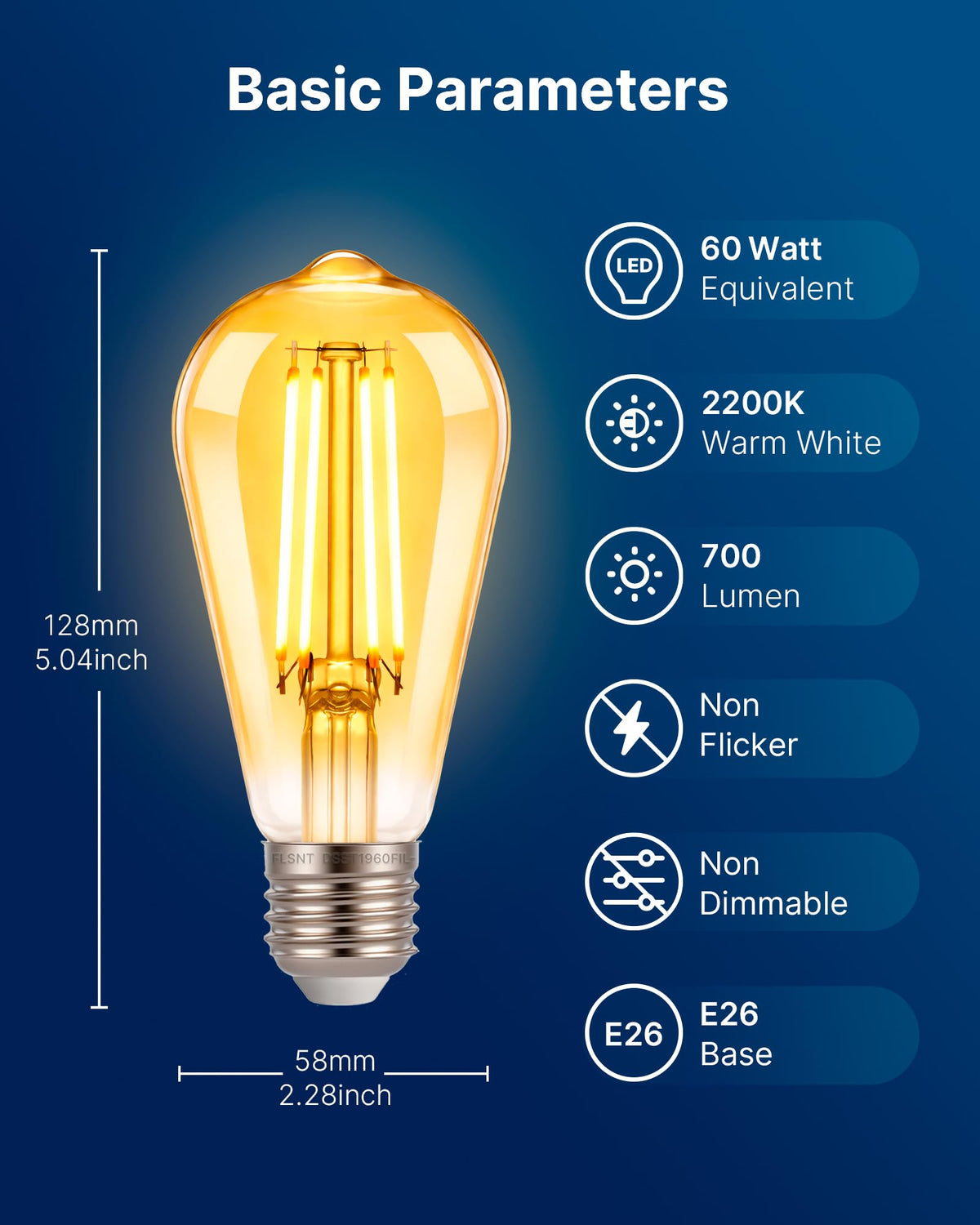 ST19 Dusk to Dawn LED Edison Bulb (60w Amber White / 2 Count (Pack of 1))