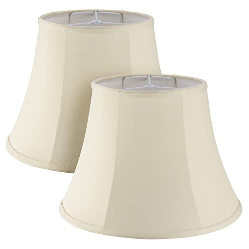38005-2, Bell Collapsible Spider Lamp Shade, Natural, 9" Top x 15" Bottom x 11" Slant Height, Set of 2 (9" Top x 15" Bottom x 11" Slant / Natural)