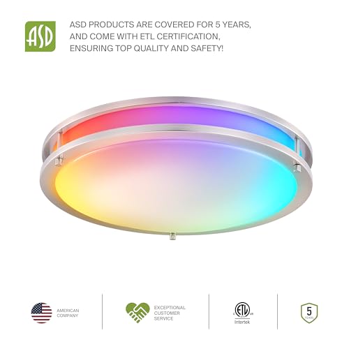 LED 18" Round Flush Mount Lighting (Brushed Nickel)