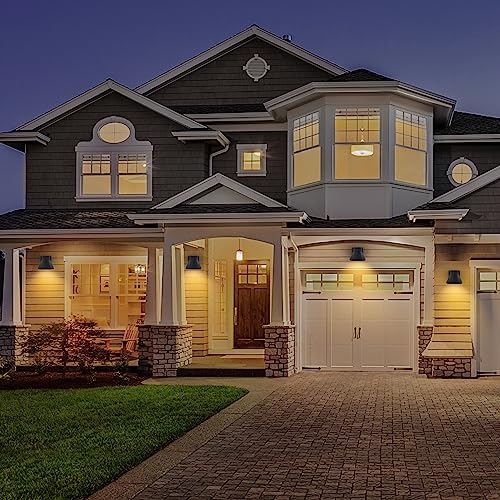 2 Pack LED Outdoor Wall Light Fixtures (Black)