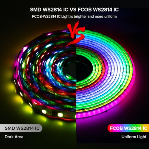16.4FT WS2814 Smart IC RGBW 3000K DC12V COB LED Strip Light (16.4FT)