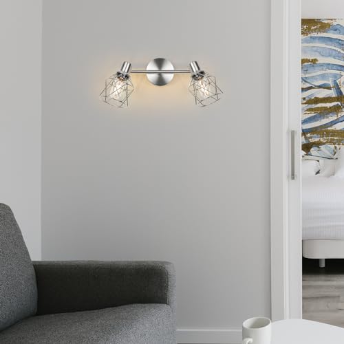 Industrial Track Lighting Kit (Brushed Nickel / 2-Light-Cage)