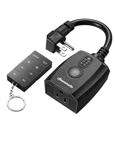 Dusk to Dawn Outdoor Dimmer Plug with Timer for String Lights