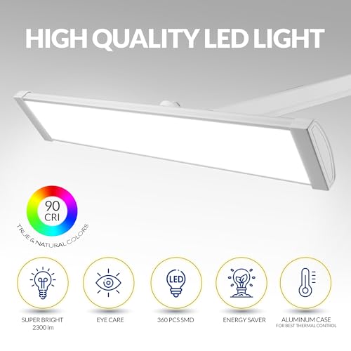 Professional LED Desk Lamp with Clamp (CCT Selectable, Dimming / White)