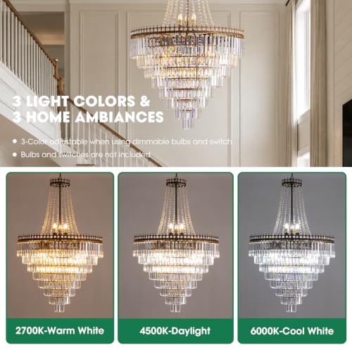 French Empire Vintage Crystal Staircase Chandelier (D31.5″H47.2″)
