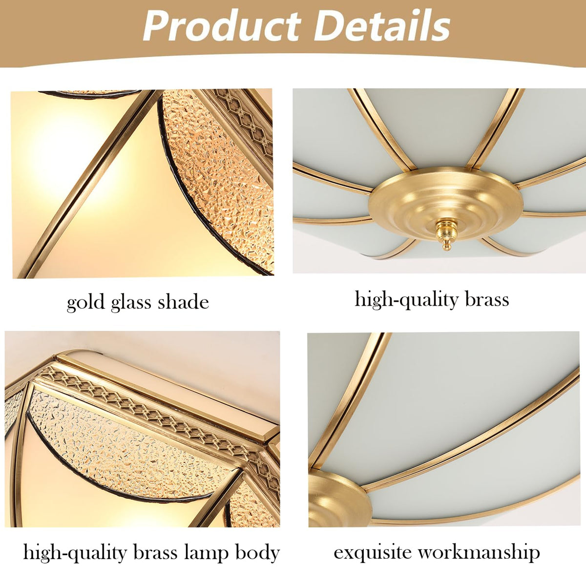 18 Inch Vintage Brass Flush Mount Ceiling Light (17.72"W)