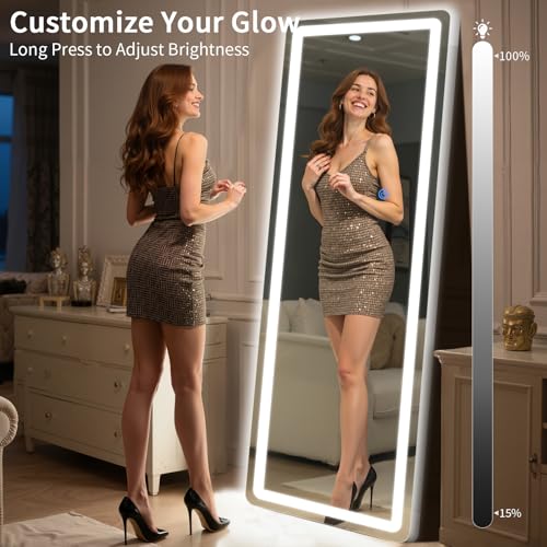 Standing Mirror Full Length with LED Lights (Rectangular / 68"L x 26"W)