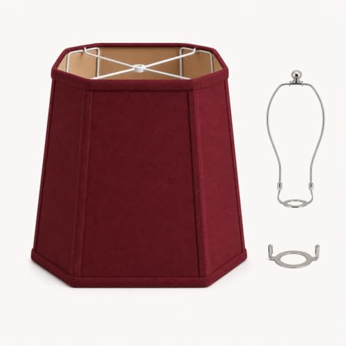 10× 13 × 11Inch Wine‑Red Lampshade (Red wine imitation silk fabric)