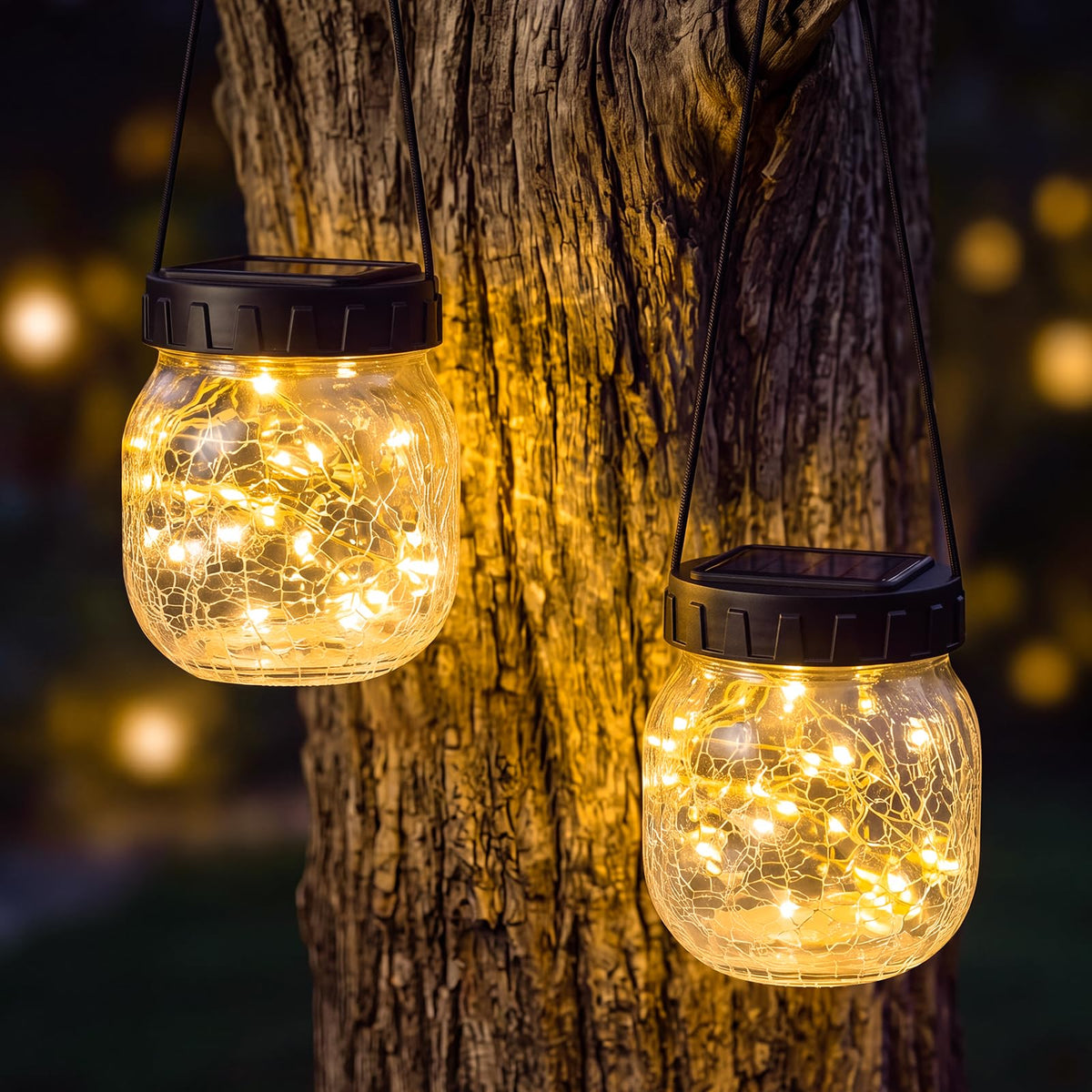 Solar Lanterns Outdoor Waterproof 2 Pack (Warm White / 2 Pack)