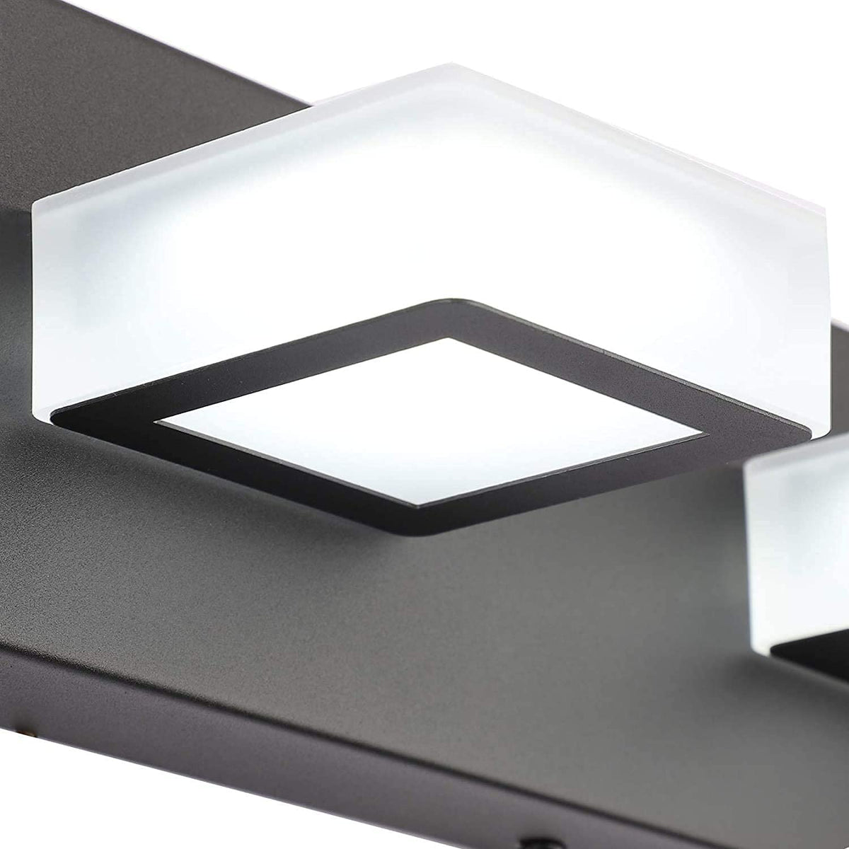 66inch Matte Black Bathroom Vanity Lights Metal Acrylic LED Modern Black Bathroom Wall Lighting Fixtures (Black-White light / 66 inch)