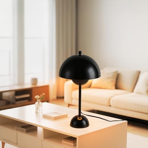 Creative Mid Century Modern Bud Table Lamp for Home&Office (Glossy Black)