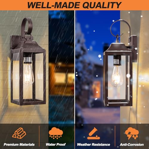 2 Pack Outdoor Light Fixtures Oil Rubbed Bronze 15 Inch for House (15 Inch Ordinary / Bronze)