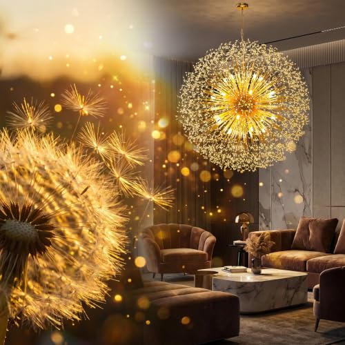 48" Gold Dandelion Crystal Chandelier (Gold-7(48''))