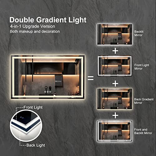Lighted Vanity Mirror (Front and Backlit / 60"L x 36"W)
