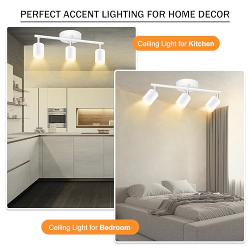 White Track Lighting (White / 13.35" 3 Light Track Light)