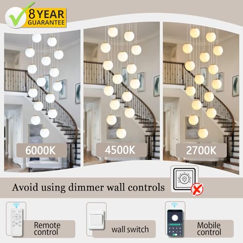 Modern Globe Chandelier Foyer Chandelier for Entryway 15 (Gold-White / Globe 15-Light)