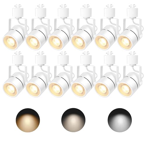 Track Lighting Heads with GU10 3CCT Adjustable White 12 Lights (White)