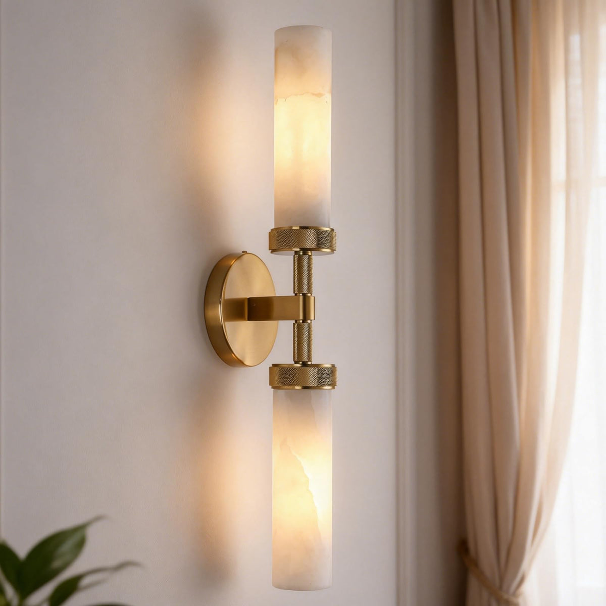 Alabaster Wall Sconces (Gold-22in-1 Pack)
