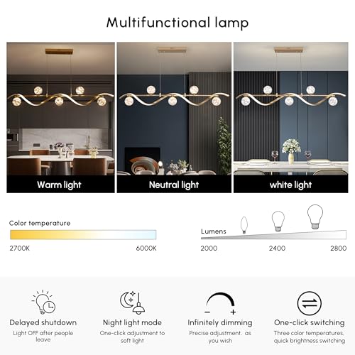 Modern Kitchen Island Lighting (Gold / 6-Light)