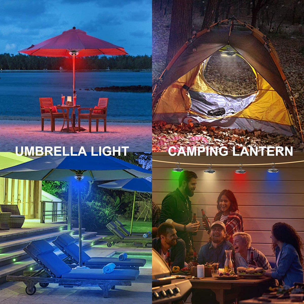 Patio Umbrella Lights Battery Operated (D-Brown / Bronze)