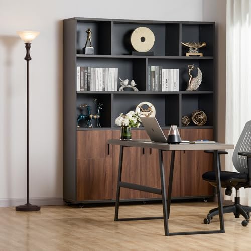 Torchiere Brown Floor Lamp for Living Room with Glass Shade (Brown 1 Head)