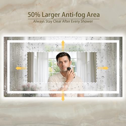 72X36 LED Bathroom Mirror with Lights (72"L x 36"W)