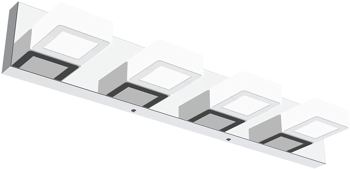 LED Modern Vanity Light Bathroom Vanity Lights Over Mirror Acrylic Bathroom Wall Light Fixtures Cool White 6000K (Chrome-White light / 26 inch)