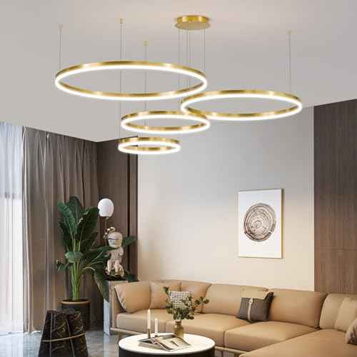 Modern Ceiling Chandelier Light (Gold / 11.8+15.7+23.6+30.3in)