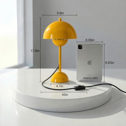 Creative Mid Century Modern Bud Table Lamp for Home&Office (Melon Yellow)