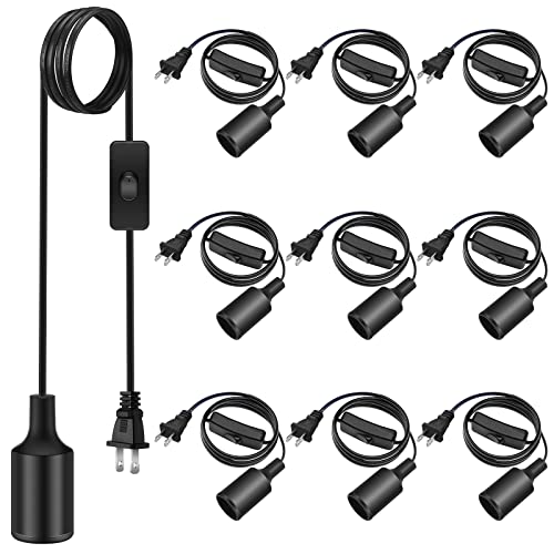 10 Pack Pendant Light Cord with Switch for E26 E27 (15 Feet)