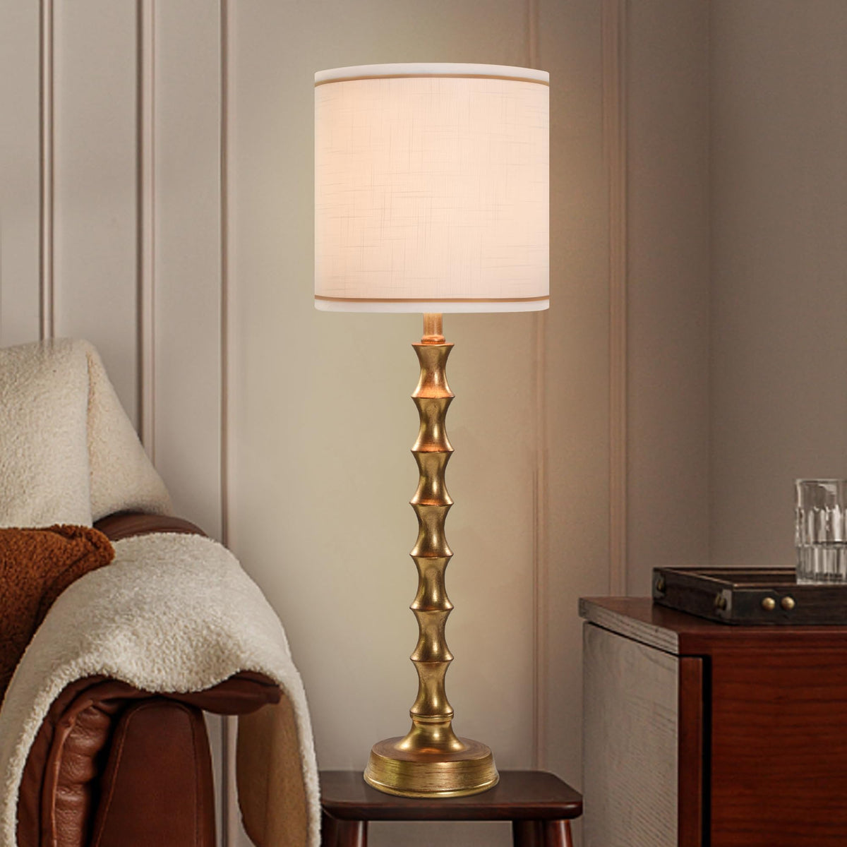 30.5" Buffet Lamps Set of 2 for Living Room (Vintage Gold WHL)