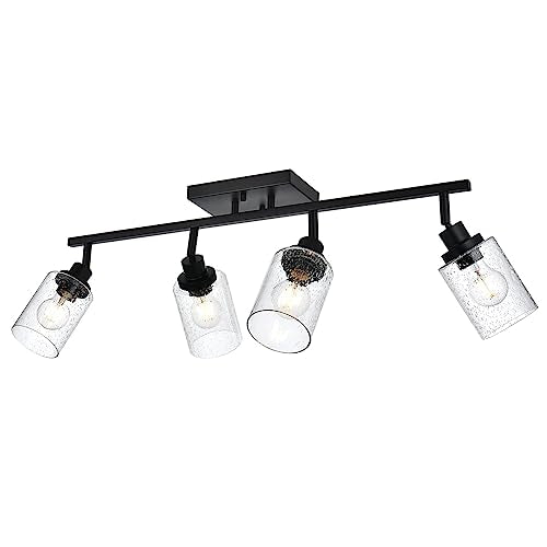 4 Light Track Lighting Kit Bathroom Wall Light Fixtures (Black / 4-Light)