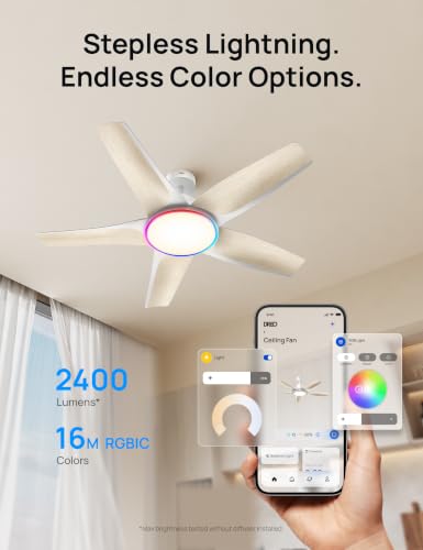 Smart Ceiling Fans with Lights (White)