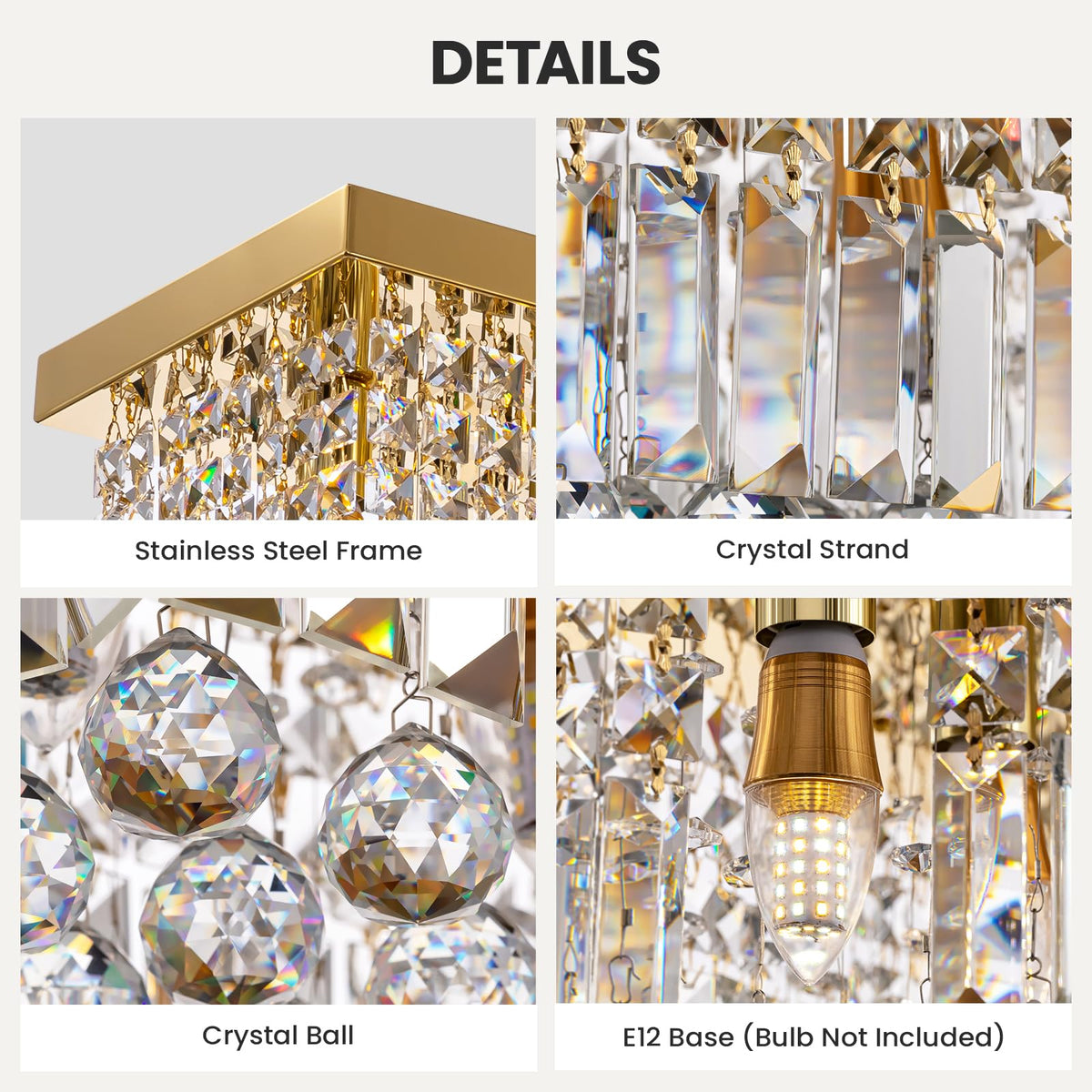 Rectangular Chandelier (Gold(Ceiling) / L59")