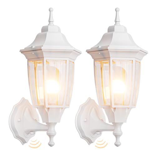 Dusk to Dawn Outdoor Porch Light with Bulb (White / Dusk to Dawn-Aluminum)