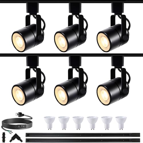 LED Track Lighting Kit GU10 3000K 6 Lights Black