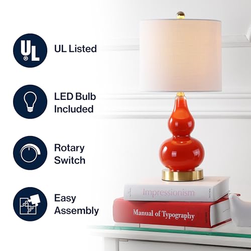 Anya Gourd Glass Table Lamp 20.5" (Single / Sunset Orange)