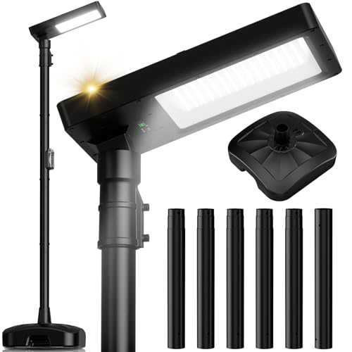 102" Solar Lamp Post Lights with Pole & Water Box Base (102 inch)
