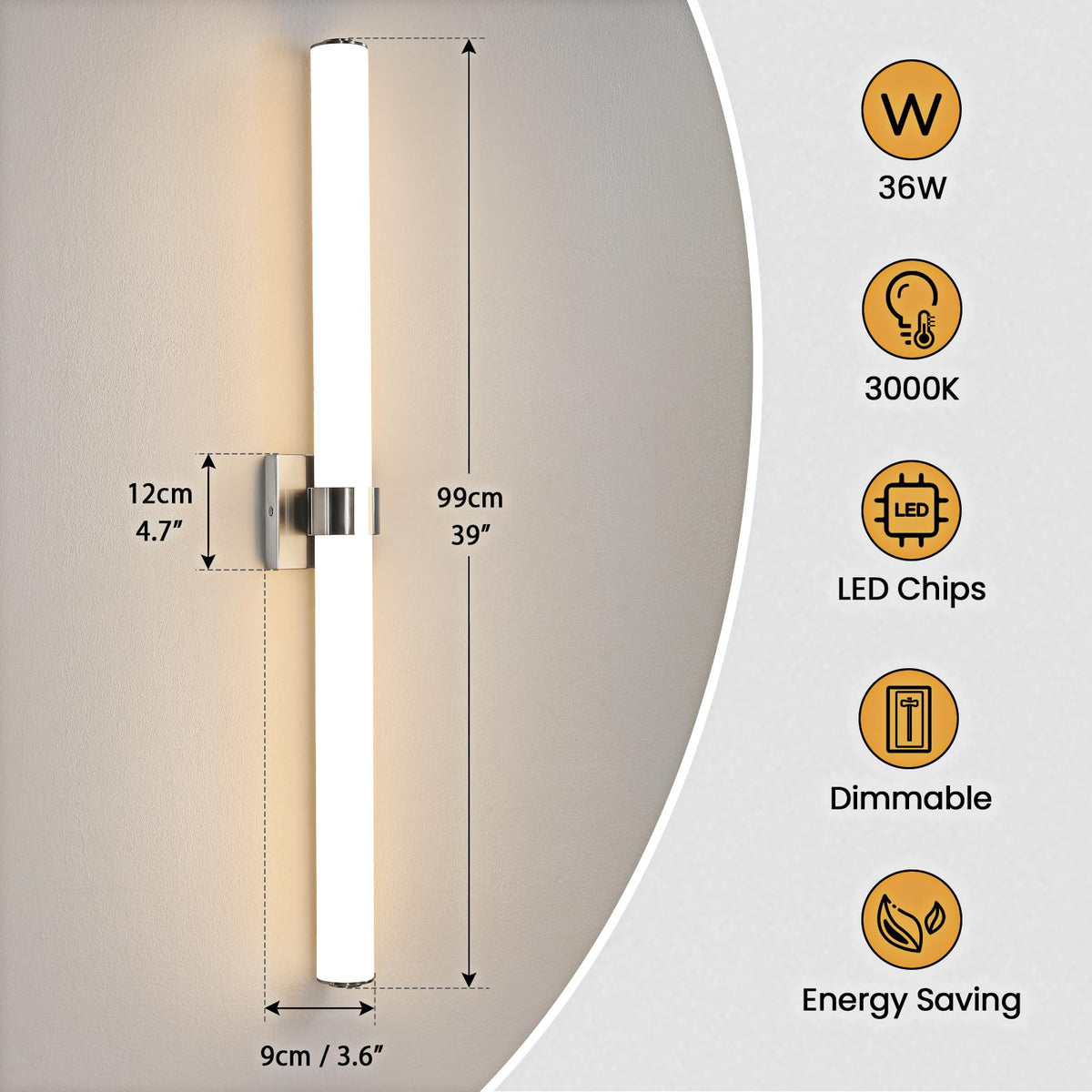 Bathroom Vanity Light Fixtures (Brushed Nickel / 39 INCH)