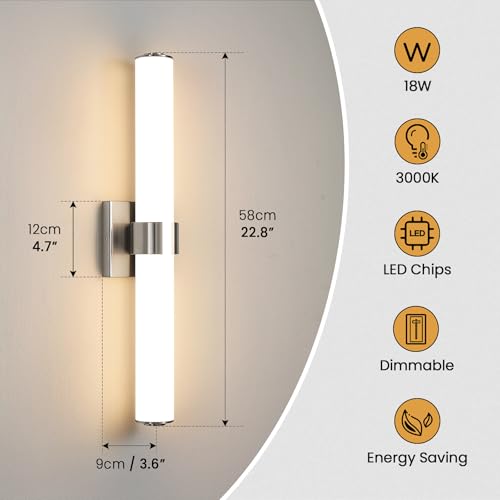 Brushed Nickel Vanity Lights for Bathroom (Brushed Nickel / 22.8 INCH)