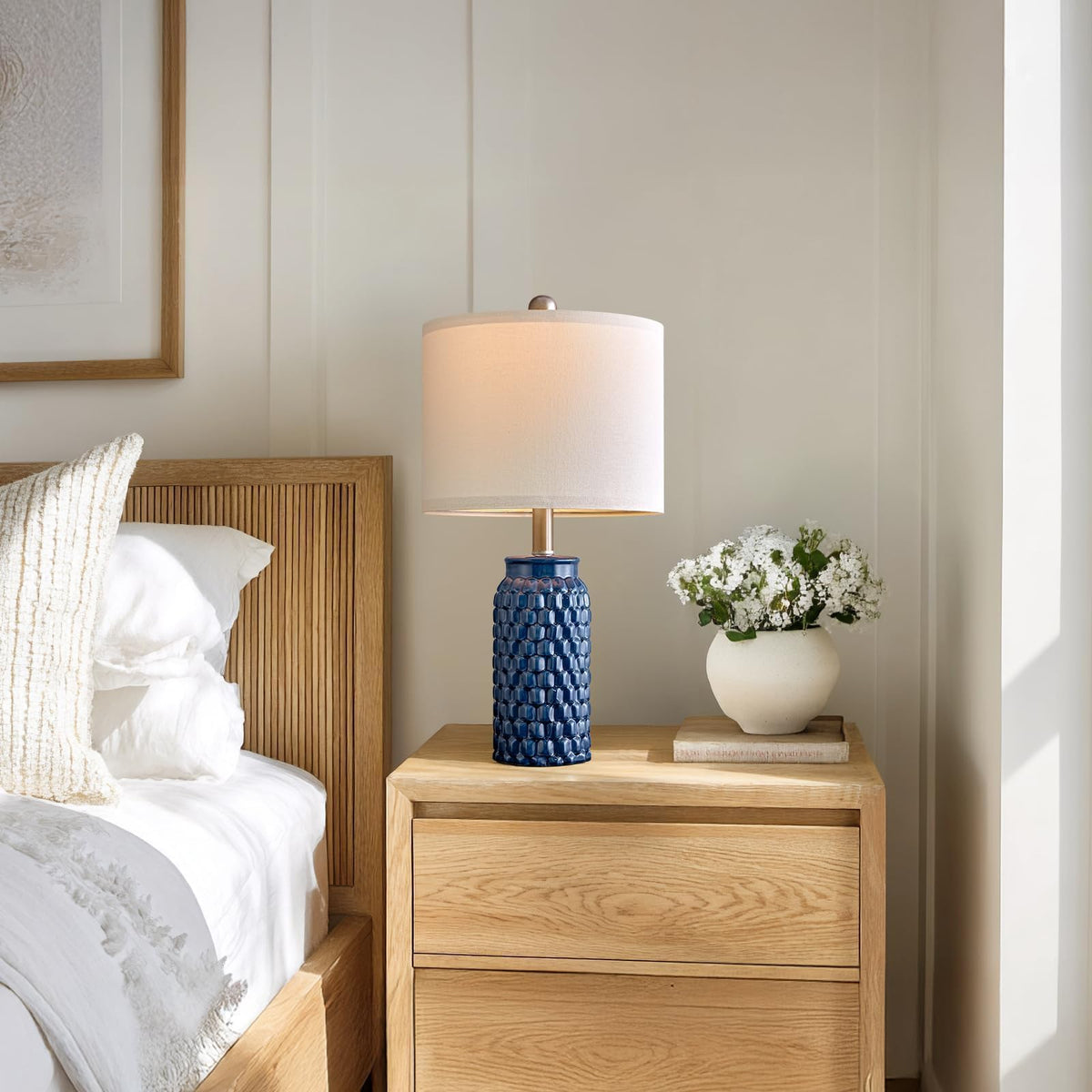 20.5" Small Bedside Lamps Set of 2 (20.5" Small - Blue)