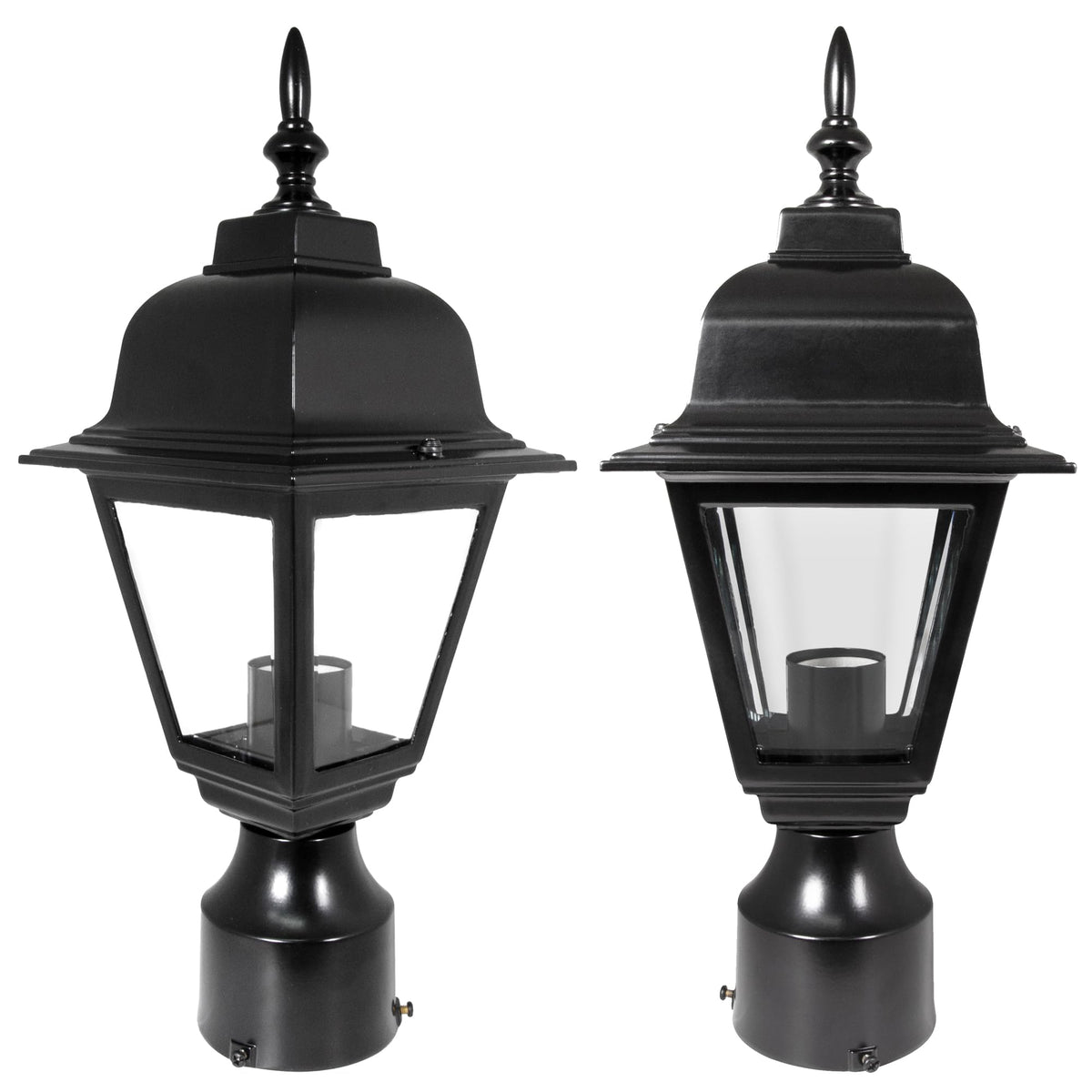 Maple Street Outdoor Post Light and Lamp Post (Black)