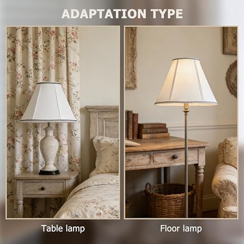 Beige Linen Lamp Shades Set of 2 6"×13"×9.8" Bell Shade (6*13*9.8in / Beige-2 Pack)