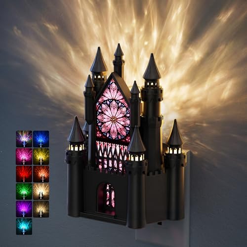 Night Lights Plug into Wall (Balck-Castle / 1 Pack)