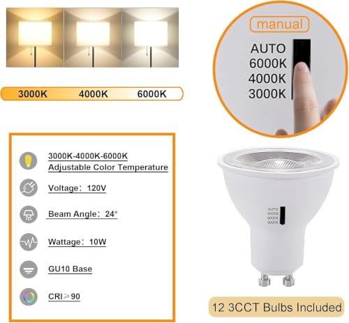 GU10 LED Track Lighting Kit 24 (White 3CCT / 24 Head Big Kit)