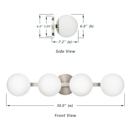 Bathroom Vanity Light Fixtures (Brushed Nickel / 4-Light)