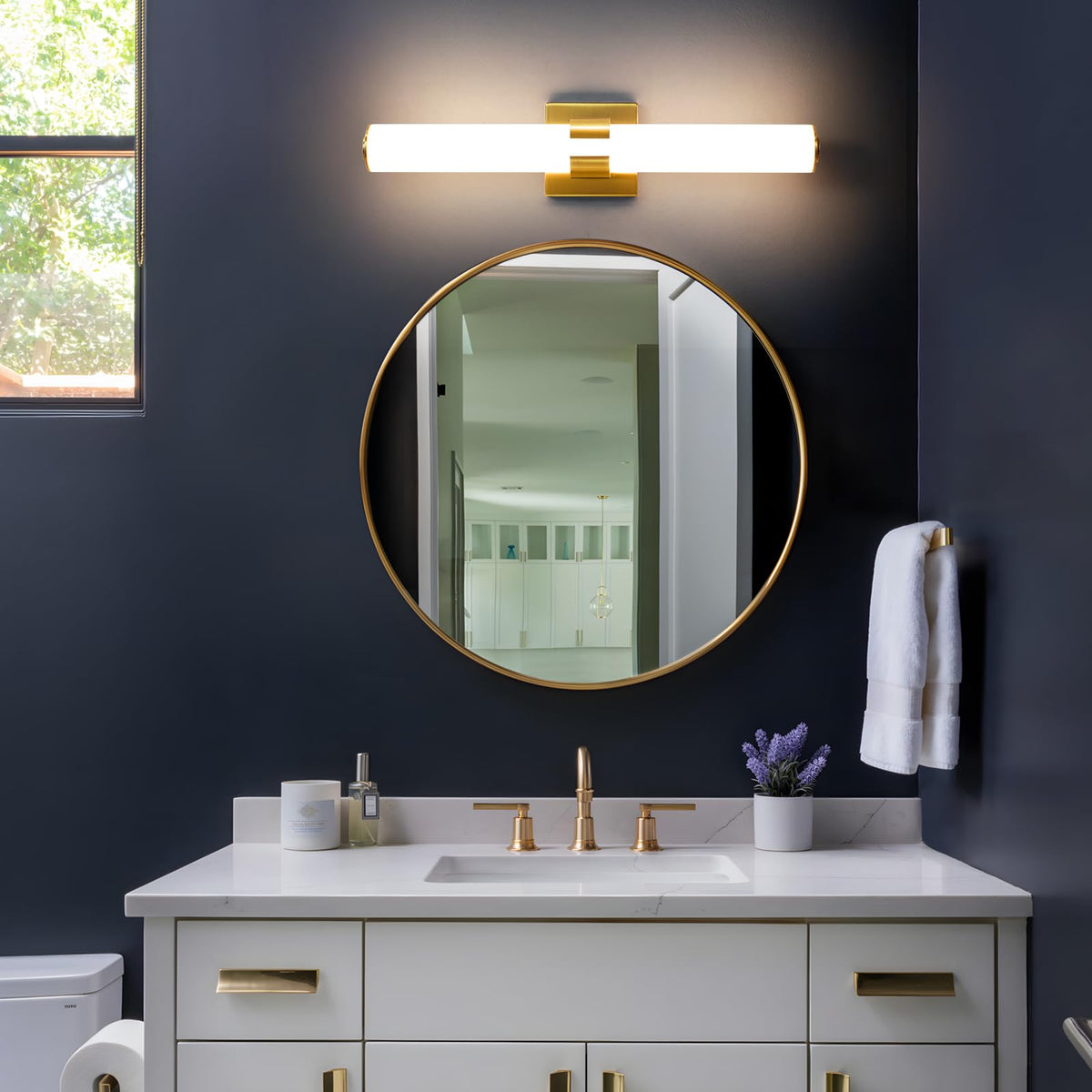 Bathroom Vanity Light Fixtures Over Mirror (Gold / 22.8 INCH)
